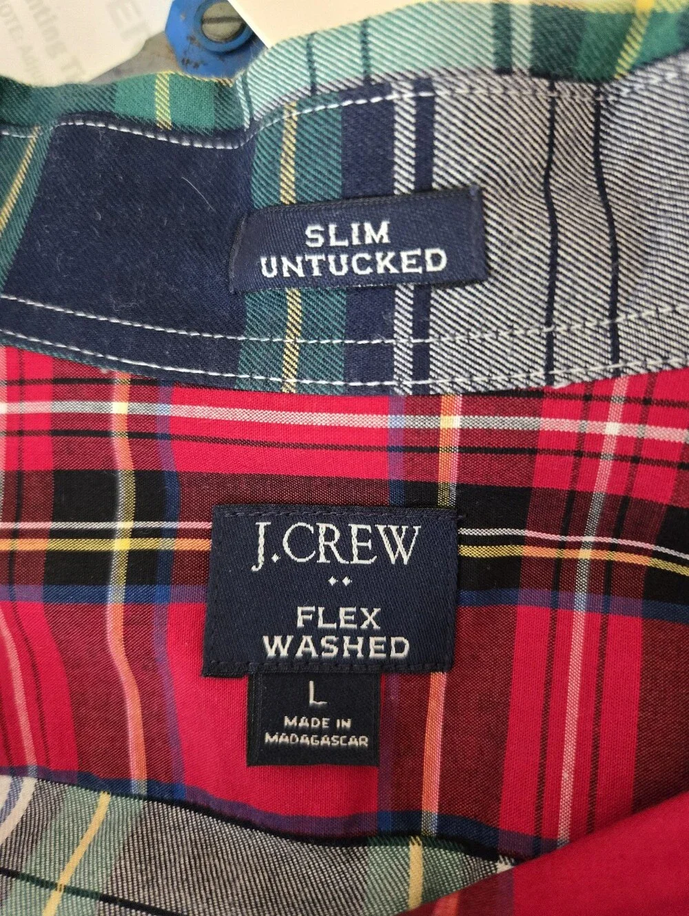 J Crew Button-Down Plaid Men’s Shirt - Red Multi Size Large
